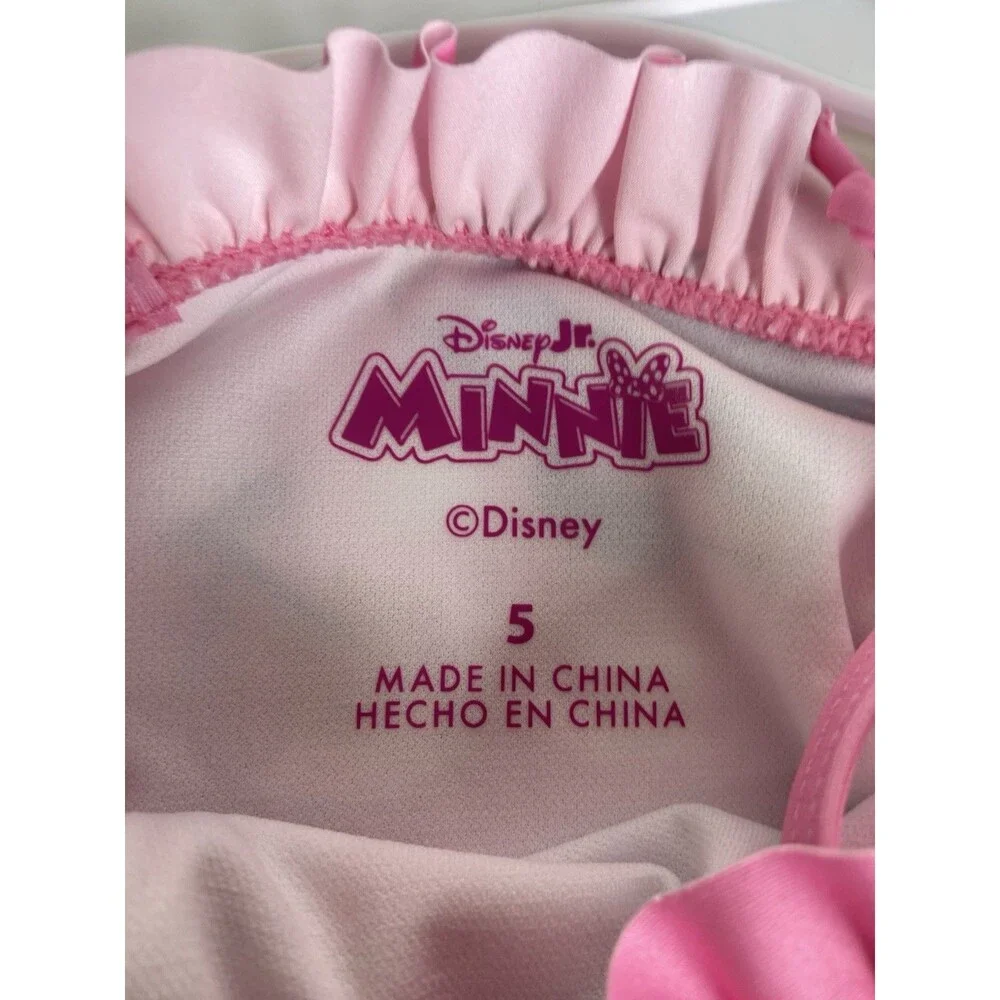 Disney Minnie Mouse Cherry Gingham One Piece Swimsuit Swimwear Girls Size 5